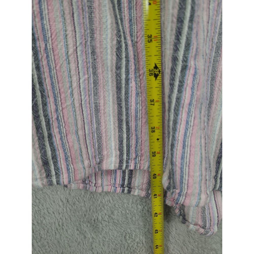 Karen T Design Linen Wide Leg Jumpsuit  2XL Off The Shoulder Striped Flowly BOHO - Picture 2 of 9